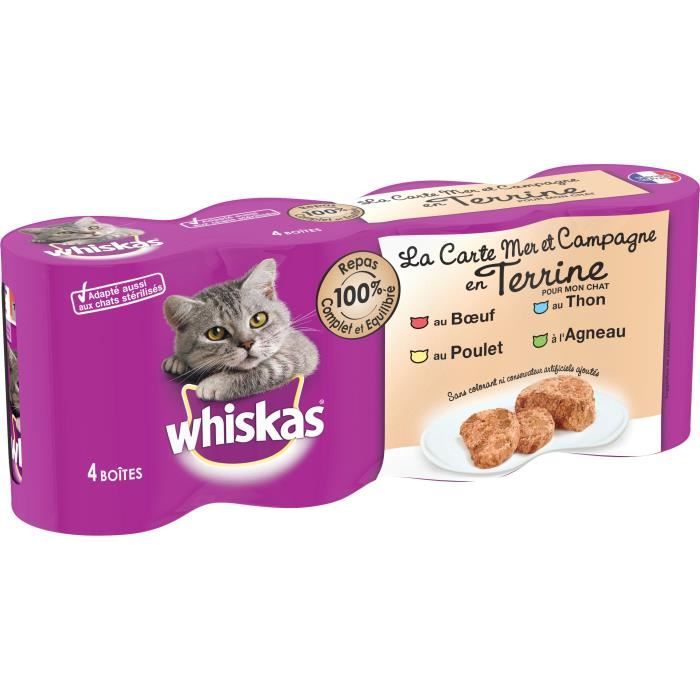 Whiskas Gelee 4 Poissons Boite 4x400gr 